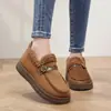 Sapatos de Inverno Personalizados para Cruzar Fronteiras, Slip-on Quentinhos, com Adição de Lã e Solas Espessas Antiderrapantes para Mulheres, Sapatos de Mãe Fashion e Versáteis