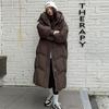 Abrigo Largo de Invierno con Capucha Estilo Coreano para Mujer, Moda Invernal, Engrosado, Resistente al Frío, Plumón de Pato Blanco, Chaqueta Larga hasta la Rodilla, Pinghu