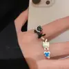 Anillo Esmaltado de Gatito Lindo y Juguetón para Mujer, Diseño Único, Anillo Abierto Ajustable de Dibujos Animados Dulce para el Dedo Índice