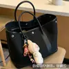 Nova Estilo Primavera e Verão 2026 Bolsa de Jardim em Lona e Couro Ombro Único Transversal Bolsa de Mão Bolsa Tote de Grande Capacidade Bolsa de Trabalho para Mulheres