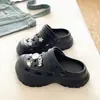 Sandalias de verano para mujer, ligeras y duraderas de EVA, zuecos cerrados de punta redonda, exquisitos y dulces, de suela gruesa