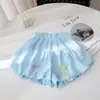 Conjunto Infantil Estilo Coreano 2026 Verão Blusa Manga Curta com Detalhe em Renda para Meninas, Calça Floral para Bebês, Crianças Pequenas e Jovens