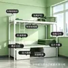 Literas de Campamento Estándar, Camas de Hierro de Dos Pisos, Camas para Dormitorios de Personal, Cama Superior y Mesa Inferior, Cama Individual, Armario de Almacenamiento, Escritorio de Estudio