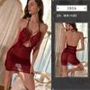 Lan Gui Têxtil Pijama Sexy com Laço Atrevida Tentação Camisola Paixão Uniforme Roupa Íntima Sexy 2856