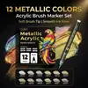 Marcador de tinta espesa en colores metálicos, marcador para firmar tarjetas de felicitación, juego de marcadores acrílicos metálicos