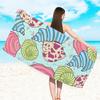 Toalla de playa de microfibra de felpa para comercio exterior, toalla de baño estampada, toalla de playa para nadar, chal