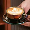 Juego de Tazas de Café Zeta Cup Professional con Relieve para Latte Art, Taza Americana de Boca Ancha para Latte para Competición 320ml