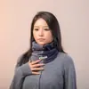 Bufanda de forro polar de doble capa para otoño e invierno, engrosada para abrigar, adecuada para usar al aire libre, diseño de moda tanto para hombres como para mujeres, bufanda suave con cubierta para la cabeza en bloques de color