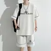 Conjunto de Roupas Esportivas Casuais Marca da Moda Manga Curta Shorts Tamanho Plus Size Camiseta para Homem Gordo Verão Basquete Tamanho Plus Size