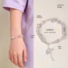 [Flor de la Suerte] Pulsera de Perlas de Agua Dulce y Amatista Natural con Cuentas para Mujer, Exquisita y de Moda Pulsera de Perlas y Calcedonia