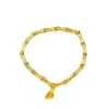 Pulsera de Enlace de Bambú con Forma de Hoja con Acabado Dorado Arena, Colgante Cepillado Brillante Chapado en Cobre, Pulsera para Mujer, Nueva Joyería de Estilo Chino