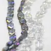 Cuentas de vidrio heterosexual con perforación de diamante color AB de vidrio para joyería DIY
