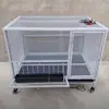 Jaula de conejo de cría con techo puntiagudo para exteriores, jaula para palomas, jaula para patos, anti-hurón, para aves de corral, anti-rata, engrosada, con agujeros redondos, gallinero, uso doméstico