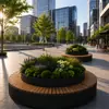 Banco redondo y jardinera combinados para parques y zonas escénicas, asientos exteriores para calles comerciales y plazas, asientos de descanso para zonas residenciales y patios, sillas de parque