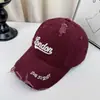 Boné de Baseball Lavado Estilo Europeu e Americano de Nicho com Furos e Bordado Duplo, Chapéu de Sol Unissex Street Fashion