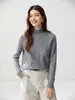 Otoño e Invierno Nuevo Suéter de Cachemira con Botones de Flor de Cuello Semi-Alto para Mujer, Jersey Grueso de Manga Larga, Ropa de Punto Base para Mujer
