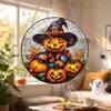 Colgante Plano de Acrílico 2D de Halloween Araña Calabaza Fantasma Vidriera Carrillón de Viento Decoración del Hogar