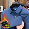 Nuevas Camisas Polo de Invierno para Hombre con Cuello de Solapa y Forro de Felpa para Hombres Jóvenes y de Mediana Edad, Tops Gruesos y Cálidos para Hombre