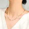 Nova Corrente de Clavícula DIY com Pérola em Forma Barroca de Aço Inoxidável, Concha Geométrica, Galvanoplastia a Vácuo de Ouro 18K
