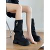 Botines de Tobillo con Estilo Francés para Aumentar la Altura, Ligeros y Elegantes, Botas Nuevas para Mujer con Suela Gruesa, Otoño 2023