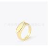 Anillo de dedo ovalado de luz de pasta de oro de 18 quilates chapado en acero de titanio estilo europeo y americano temperamento de moda anillo ins R204040
