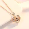 Collar de Proyección 100 Idiomas para Mujer Regalo Día de San Valentín 520 Colgante de Corazón Corazón Amor Luz Inteligente Estilo Lujo
