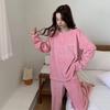 Conjunto Cálido de Hadas Forro Polar Coral Invierno Suelto Forro Polar de Doble Cara Casual Gente Perezosa Hogar Pijama Cálido Conjunto de Dos Piezas para Mujer