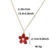 Flor de Perla Francesa Acero Titanio Colgante DIY Joyería de Acero Inoxidable Hoja de Arce Redonda para Mujer Colgante Collar Hoja de Loto