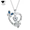 Knn-409 Collar Europeo y Americano Estilo Mariposa Corazón Incrustado con Diamantes para Mujer, Colgante Original Transfronterizo con un Toque de Alta Gama