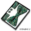 Conjunto de 3 Peças Gravata Borboleta Lenço de Bolso Masculino Caixa de Presente Decoração de Camisa para Casamento Banquete Gravata Borboleta Flor de Gravata Fabricante