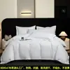 Juego de Ropa de Cama de Hotel de Cuatro Piezas, Juego Blanco de Sábana y Funda de Edredón de Tres Piezas para Casas de Huéspedes, Sábana Ajustable, Juego de Colcha de Hotel