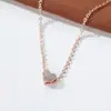 Bestseller internacional: Colar de corrente para clavícula em formato de coração com diamantes completos, pingente de coração pequeno de zircônia banhado a prata