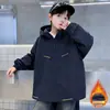 Jaqueta Espessa de Veludo Plus Size para Meninos Outono Inverno 2026 Novo Estilo Crianças de Tamanho Médio e Grande Meninos Outono Inverno Jaqueta Corta-vento de Veludo Ollie