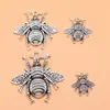 Conjunto de 4 Pingentes e Acessórios de Abelha de Prata Antiga, 4 Estilos, 1 de Cada, Cada Conjunto Pesa Cerca de 16g
