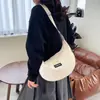 Bolsa transversal estilo coreano, nova bolsa em formato de bolinho, moderna e retrô, estilosa para estudantes, bolsa de ombro de lona simples, atacado