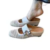 Mules cerrados de suela gruesa estilo francés para mujer, para uso exterior en verano, modelo 2026, con aumento de altura interno, sandalias tipo chancla caladas huecas estilo Birkenstock