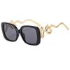 Nuevas gafas de sol de metal con montura grande, de moda europea y americana, con diseño de serpiente personalizado y protección solar para exteriores y fiestas.