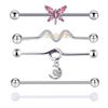 Aliexpress Europeu e Americano Mais Vendido Conjunto de 5 Peças de Unhas de Osso de Orelha de Haste Industrial Jiuhua Brincos Corrente de Cobra Piercing Europeu e Americano Orelhas