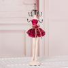 Soporte de Exhibición de Resina Roja Creativa para Pulsera, Collar, Aretes de Flor de Vellón, Regalo de Acompañamiento de Boda, Regalo de Retorno, Almacenamiento, Estante para Joyas