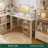Penteadeira para Quarto de Menina, Mesa de Maquiagem Dois em Um, Novo Modelo 2025, Estilo Creme, Luxo Leve, Sensação de Alta Qualidade, Mesa de Escrita para Casa