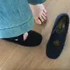 Sandalias Casuales Retro Francesas Versátiles sin Cierre Medias Sandalias para Mujer 2026 Invierno Suela Gruesa Punta Redonda Zapatillas Cerradas para Exteriores para Mujer