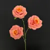 Comercio Exterior Flor Artificial Rosa Diamante de 3 Cabezas Sala de Estar Hotel Decoración Salón de Bodas Arreglo Floral Accesorios de Fotografía Flor Artificial