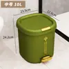 Cubo de basura para sala de estar con tapa, gran capacidad, estilo abatible, para uso doméstico en cocina, dormitorio, baño, operado con el pie