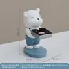 Urso de Resina Fofo Estilo Creme Armazenamento de Mesa de Cabeceira Desktop Artesanato de Presente Enfeites Criativos Suporte de Carregamento de Relógio