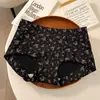 Cueca Boxer Feminina Estampada Floral de Algodão 10A Antibacteriana com Gancho Estendido Sem Costura que Molda o Quadril