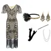 Vestido Vintage Europeo y Americano de los Años 1920 S-4XL Vestido para Fiesta de Baile Europea y Americana Vestido de Noche Gatsby Atuendo de Lentejuelas para Actuación