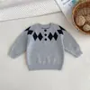 Nuevo suéter de punto para niños 100% algodón estilo otoño e invierno patrón de rombos jersey para niños y niñas, suéter infantil versión coreana