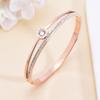 Pulsera de números romanos Gipsophila para mujer, acero de titanio de alta calidad en oro rosa, joyería anti-picazón con apertura en la mano, fabricantes al por mayor