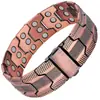 Pulsera Magnética de Cobre Rojo Antiguo Galvanizado con Patrón de Tortuga de Amazon, Pulsera Magnética Desmontable para Hombre, Venta al por Mayor Transfronteriza