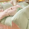 Conjunto de Quatro Peças de Verão Simples de Algodão Puro Algodão Lavado 100 Lençóis de Cama Capa de Edredom Cama de Dormitório de Estudante Conjunto de Três Peças